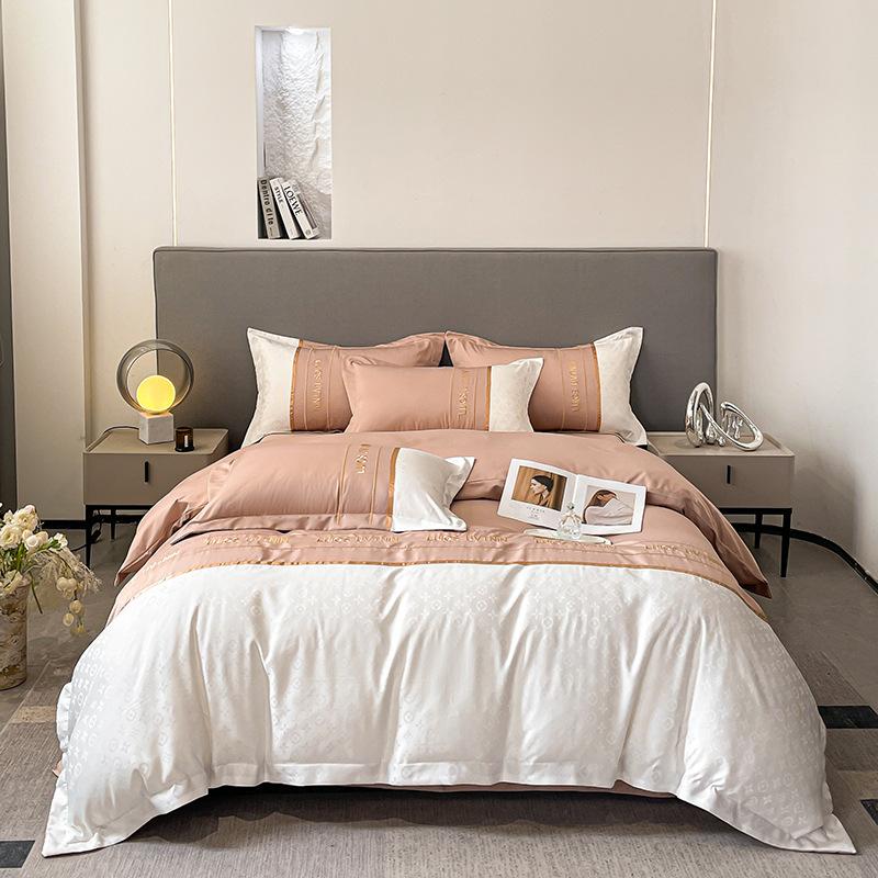 Комплект постельного белья из шелка, простыня, пододеяльник, наволочка, комплект из четырех предметов, комплект из трех предметов.