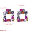 Crystal Drop Earring Alloy Womens Square Hollow Mini Super Sparkling Party Versatile Earrings