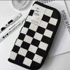 Black and White Checkerboard Gridcanvas Pencil Case Large Capacity Pen Bag Student Stationery Storage Bag Back To School