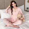 Spring and Autumn Ladies Pajamas Homewear Suit Women Ice Silk Long-Sleeved Homewear Summer Air-Conditioning Clothing Suit
