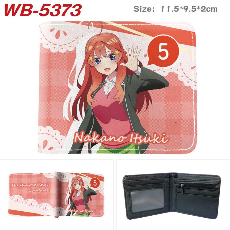 The Quintessential Quintuplets Anime Wallet Colorful Print Short Folded Coin Purse for Men Women