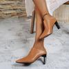 Pointed Toe Women Slippers Sexy High Heels Shoes PU Slingback New Sandals Slip On Summer Walking Pumps Mujer Slides