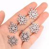 10Pcs Delicate Pearl Zircon Snowflake Pendant Alloy Metal Charms for Diy Jewelry Making Necklaces Earrings Craft Accessories
