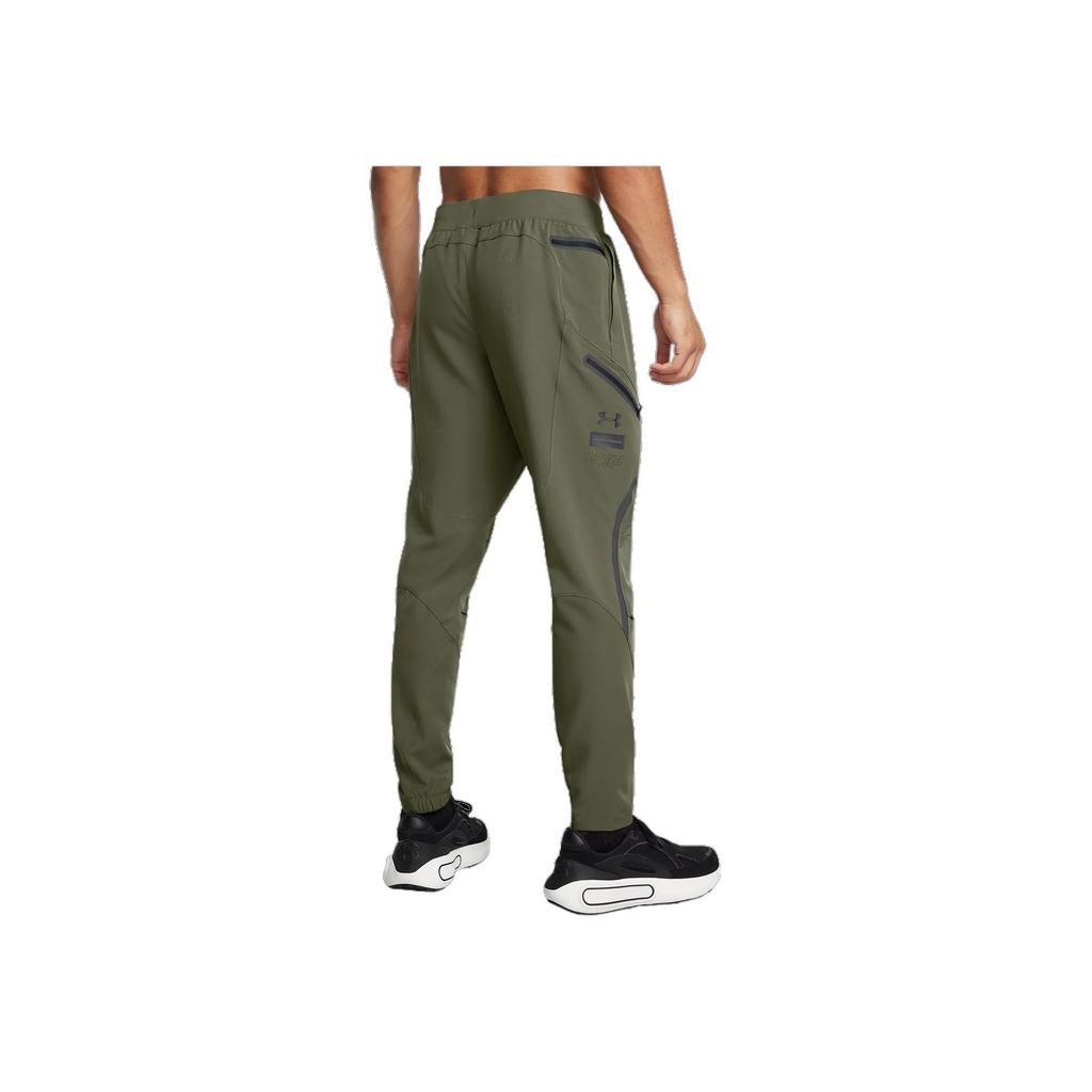 Under Armour Unstoppable Cargo Logo Solid Color Outdoor Relaxed Fit Mid Rise Pants Men Bottoms Dark-Green 1352026-391