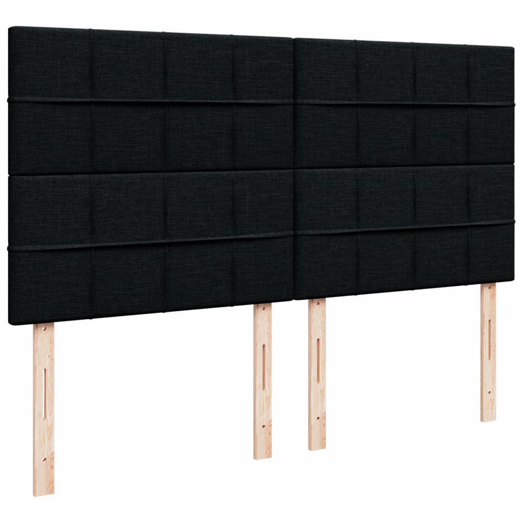Box Spring Bed with Mattress Black 200x200 cm Fabric
