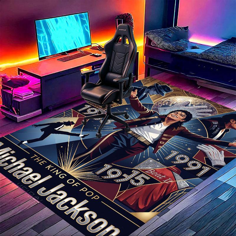 Custom Name Personalized Michael Jackson POP Print Carpet, Versatile Home Decor Rug, for Playroom, Apartment, Balcony, Entryway, Hallway Gift