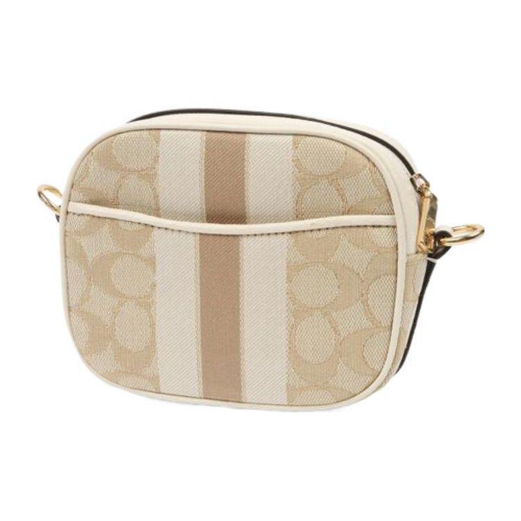Coach Сумка для камеры Dempsey 14 Classic Plaid Jacquard Pebble Leather Женская сумка через плечо Светло-хаки C9120-IMDQC