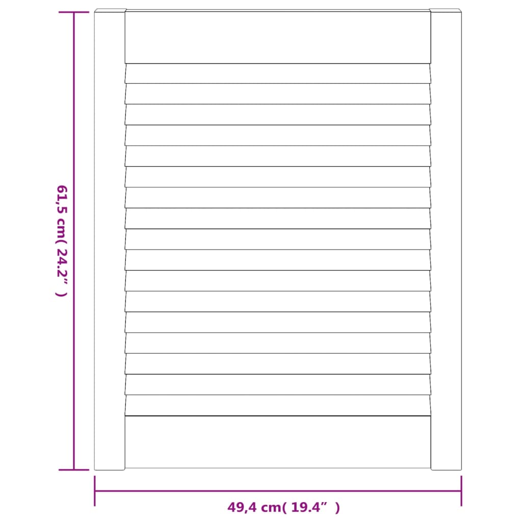 Cabinet Doors with Louver Design 2 pcs White 61.5 x 49.4 cm Solid Wood