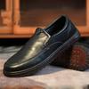 Мужские кожаные дышащие однопедальные чехлы для ног, деловые повседневные кожаные туфли, первый слой, мягкая кожа, мягкая подошва, отцовские туфли