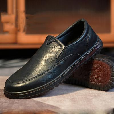 Мужские кожаные дышащие однопедальные чехлы для ног, деловые повседневные кожаные туфли, первый слой, мягкая кожа, мягкая подошва, отцовские туфли