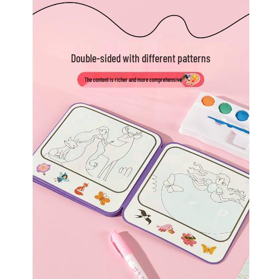 Набор детской книги-раскраски для рисования водой - Игрушка-раскраска для малышей для подарка на 1 июня