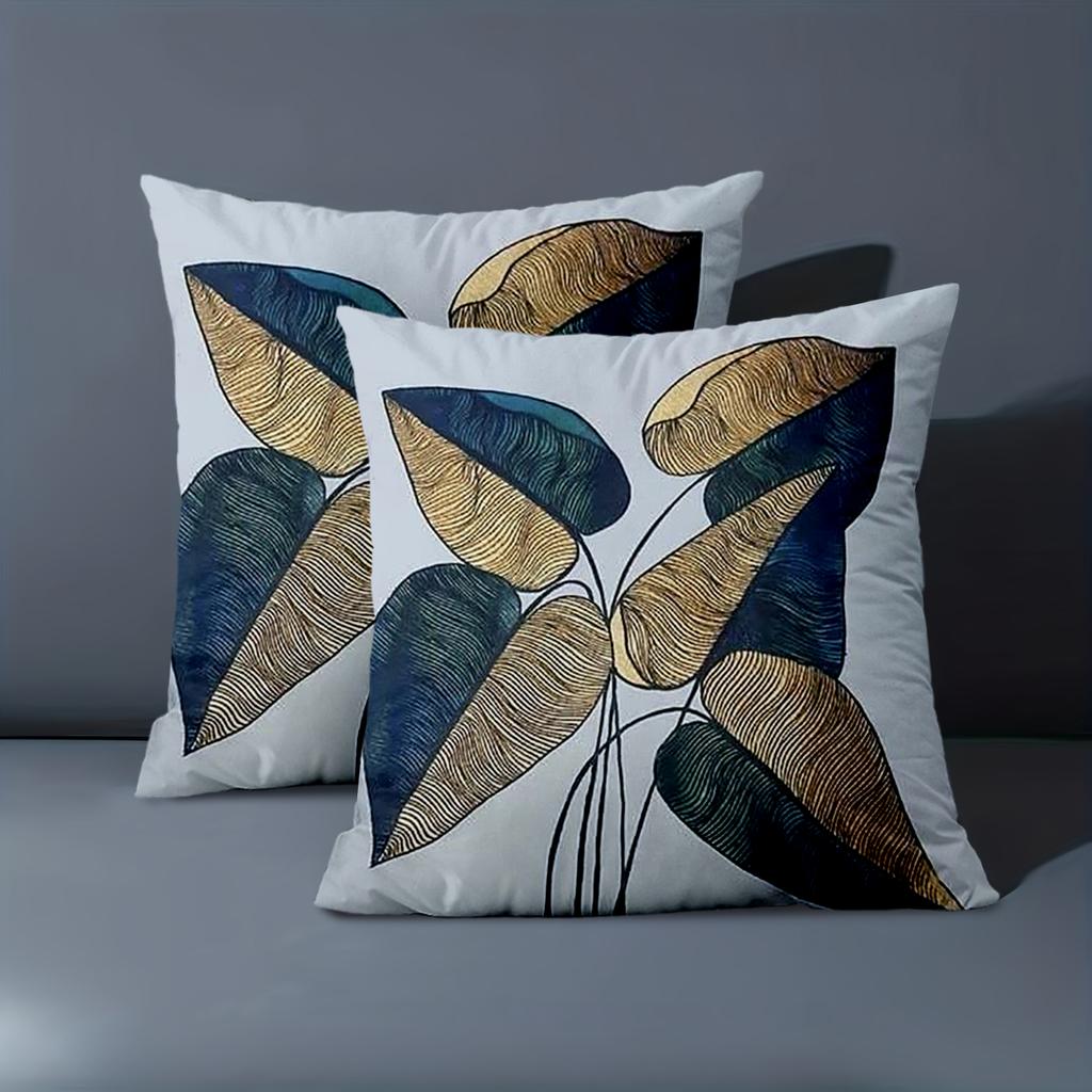1 шт. - 2D плоская печать Изысканный лиственный узор Наволочки для декоративных подушек Полиэстеровая наволочка диванная декоративная наволочка