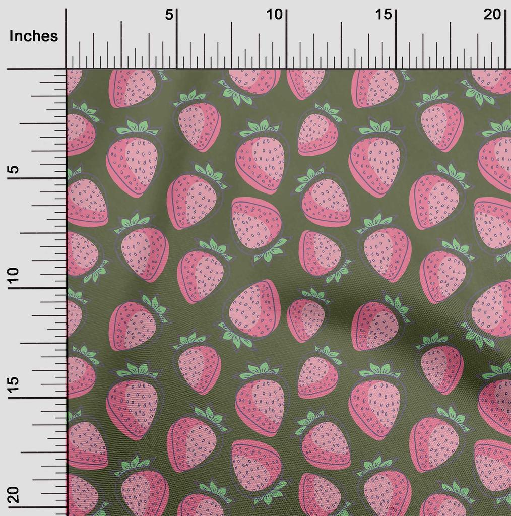 oneOone Ткань Cotton Flex Aqua Blue с рисунком клубники, швейные проекты для творчества, принты на ткани по ярдам 40 дюймов