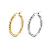 European and American Trendy Twisted Stainless Steel Hoop Earrings - Simple Women's 316 Titanium Steel Design