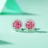 Bague Ringen Серебро S925 с мозаикой из камня Mosan 0,5 карата, круглая сумка, серия новых женских розовых ногтей для ушей