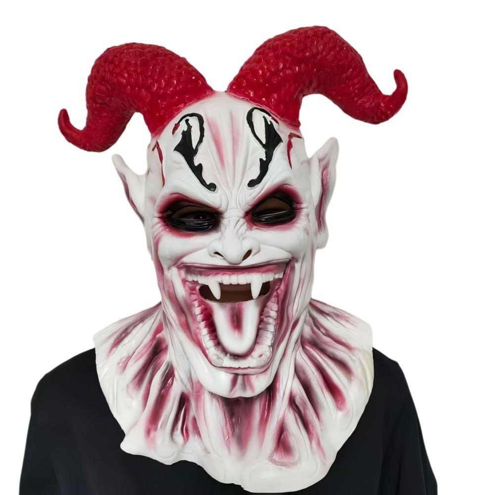 Satanic Latex Mask For Halloween Cosplay With Horns For Costume Parties