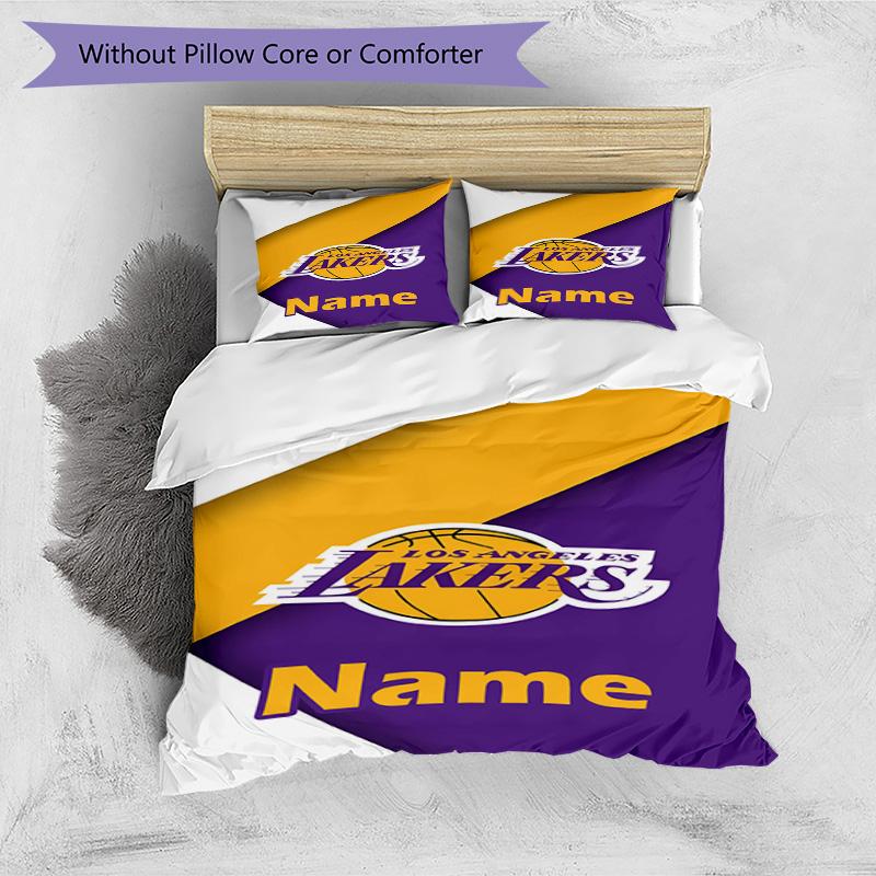3pcs Duvet Cover Set (1*Duvet Cover + 2*Pillowcase, Without Core), Custom Name basketball team Pattern Bedding Set, Home Bedroom Decor Gift