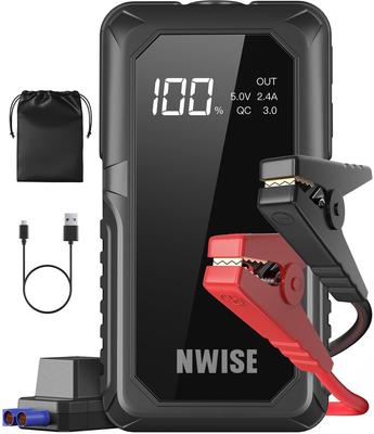 NWISE Пусковое устройство, Пиковый ток 2000 А, Большая емкость, 12 В, Стартер автомобильного двигателя, Мобильный