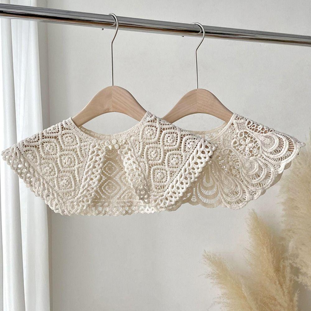 Накидка Вязаный Шарф Накидка Блузка Плечи Поддельный Воротник Элегантное Кружево Поддельный Воротник Украшение Одежды