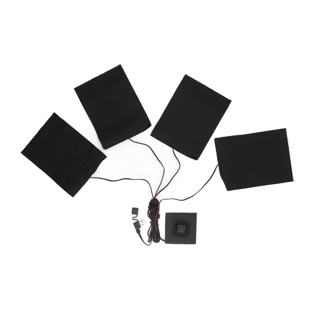 Нагревательная ткань, водостойкий 3-ступенчатый композитное волокно с четырьмя частями, электрогрелка для одежды с питанием от USB, на зиму