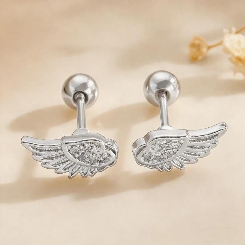 [HF]#1 Пара Модные Уникальные Персональные Серьги-Гвоздики в Ухо с Крыльями Для Женщин Ювелирные Аксессуары Подарки