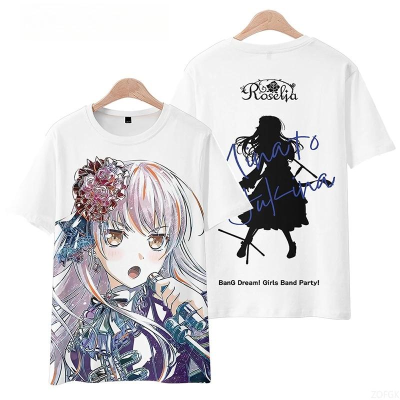 BanG Dream! Men‘s Clothes Print Trendy Brand Round Neck T-shirt Stylish Summer Outdoor Short-sleeved T-shirt