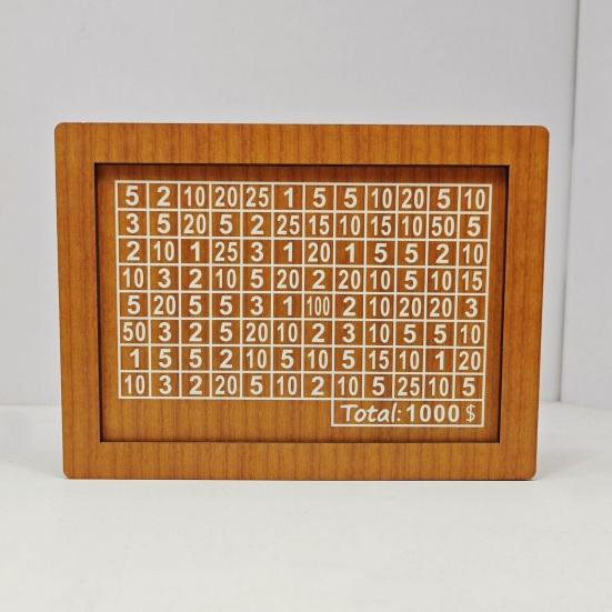 Wood Money Box with Counter Large Capacity Piggy Bank Coin Cash Container Kids Adults Money