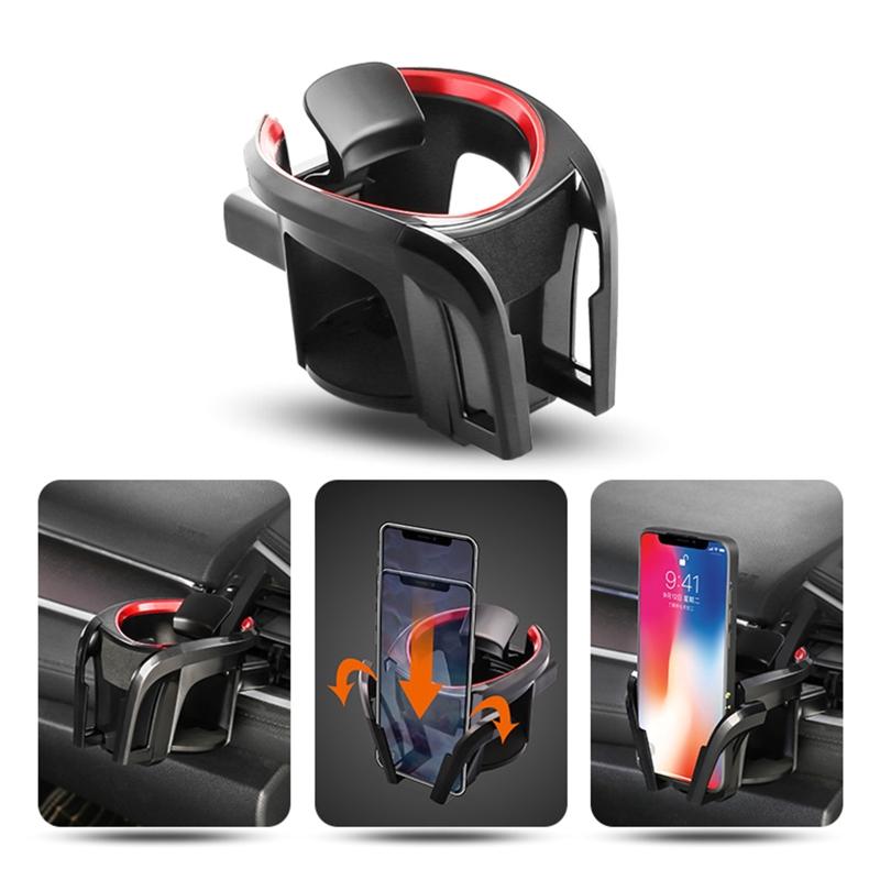 Automotive Cup Holder Drink Barrel Air Vent Phone Holder Bracket Adjustable Mount Mobile Phone Holder
