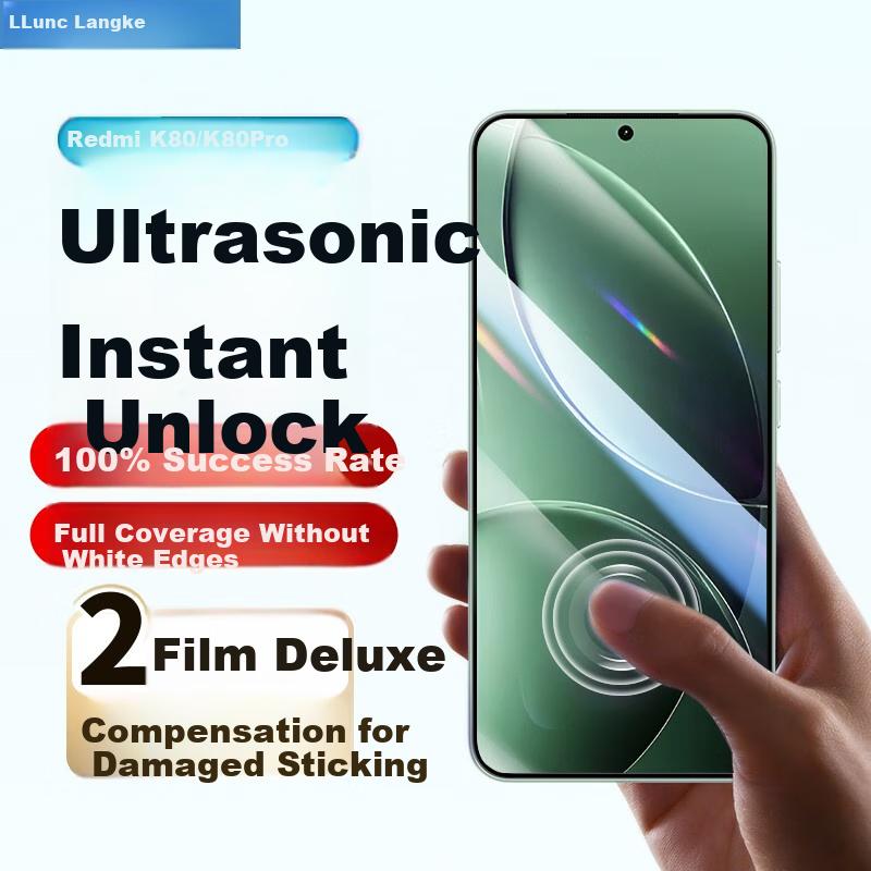 Solution Tempered Glass Screen Protector for Redmi K80/K80Pro/Gamemaster, Full Coverage High Definition No White Edge Shatterproof Film 2 Pieces