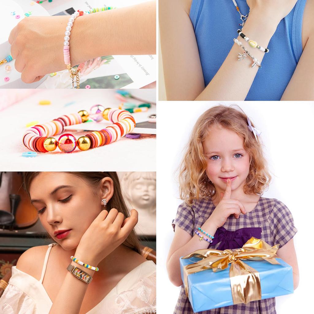 4000 шт. глиняных бусин для изготовления браслетов с эластичной нитью и мягкой керамической крошкой, бусины в виде букв алфавита, бусины в виде смайликов и плоские украшения