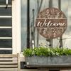 Wood 1pc, 2D Wooden Brown Welcome Sign 7.9Inch/20cm Round Hanging Sign Wall or Door Decor Wall Art, Outdoor Courtyard Decor Party for Door, Wall, Home