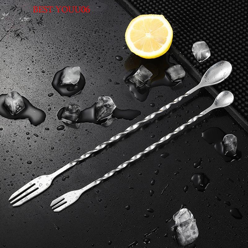 Hot S/L Size Stainless Steel Bar Cocktail Stirrer Mixing SpoonThread Bar Spoon Cocktail Stirring Bartending BarTool Wine Accesso