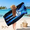 Schalke 04 FC Custom Beach Towel, Personalized Name Text Print, Football Logo Soft Quick‑Dry Towel Holiday Gift