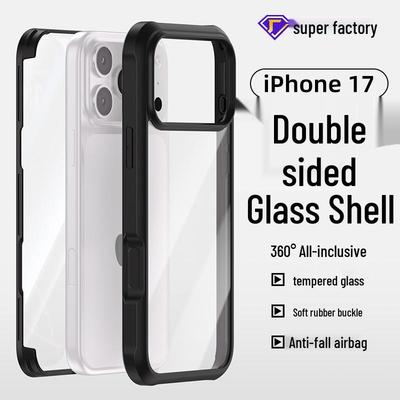 Прозрачный противоударный чехол для iPhone 17 Pro Max с двухсторонним стеклом для Apple 16 Pro