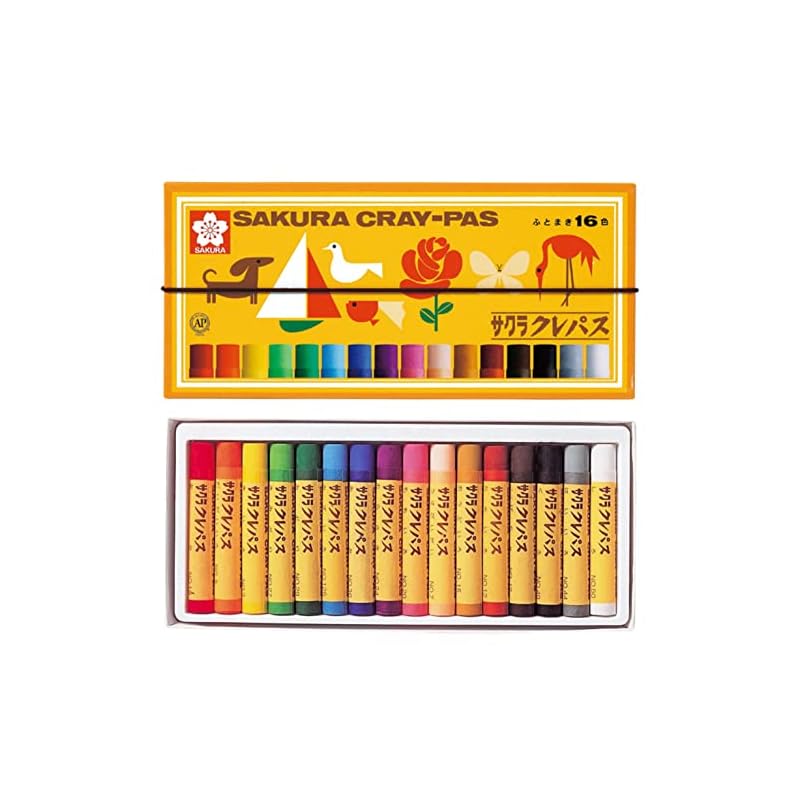 Цветные карандаши Sakura Craypas, 16 цветов, с резинкой (LP16R)