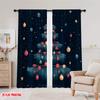 2pcs,2D plane printing Print Curtains Christmas Tree Ornaments Stars_a (3) Polyester (without rod) Decorations Inside Use for