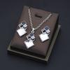 Fashion Crystal Pendants Necklace Earrings Sets for Women Jewelry Set Bridal Wedding Choker Necklace Set