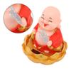 Solar Buddha Statue Solar Nodding Maitreya Car Ornament Decoration Shaking Head Toy for Wealth and