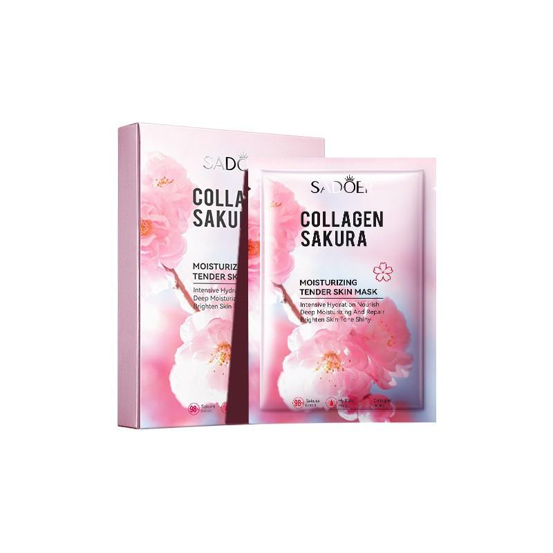 Летняя незаменимая маска для влажной кожи с коллагеном Cherry Blossom, увлажняющая и освежающая для сияющего сияния