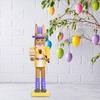 Easter Decor Rabbits Nutcracker Bunny Statue Wooden Ornament for Bookshelf Dining Room