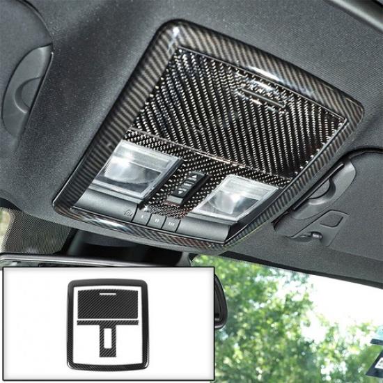 Car Front Reading Light Lamp Cover Trim for Dodge Challenger 2010+ Carbon Fiber