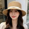 New Summer Straw Hat Women's Fashion Sun Hat Sweet Polka Dot Bow Sun Hat French Flat Top Top Hat