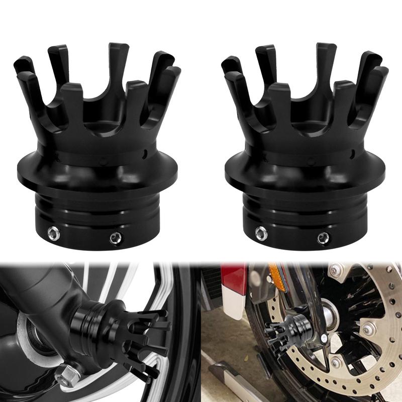 All Black 29MM Crown King Front Axle Nut Cover Fit For Harley For Sportster For Touring For Breakout For FXBRS 114