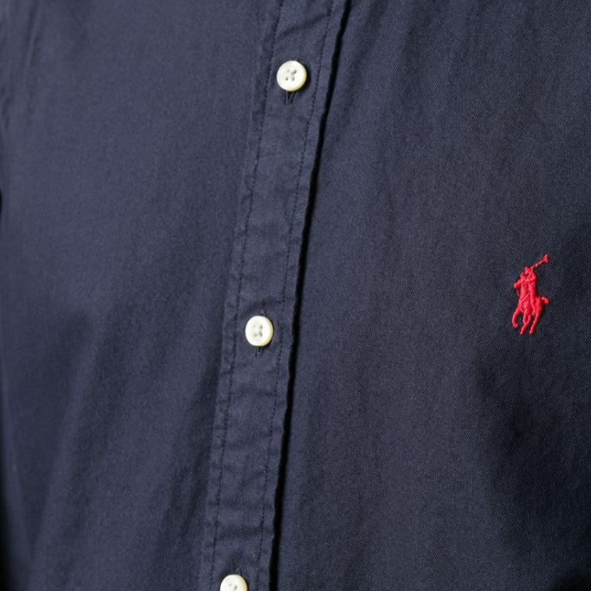Рубашка с логотипом Polo Ralph Lauren и воротником на пуговицах, мужские рубашки, синяя 710772290-002