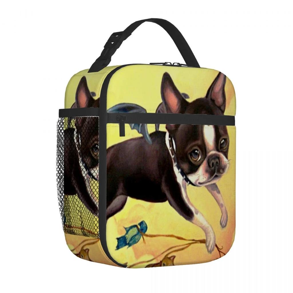 Французский бульдог мультфильм сумка для ланча портативный алюминиевая фольга утолщенный изолированный сумка для ланча подарочный водонепроницаемый сумки для ланча