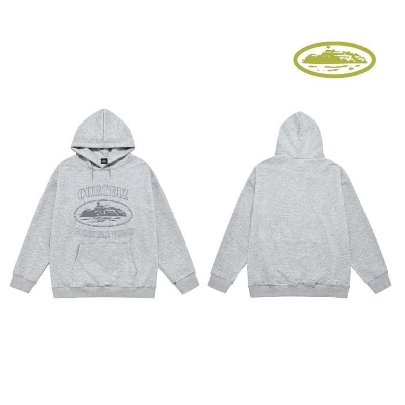 CORT Alcatraz Distressed Hoodie Men Streetwear Loose Fit Couple Sweatshirt Winter