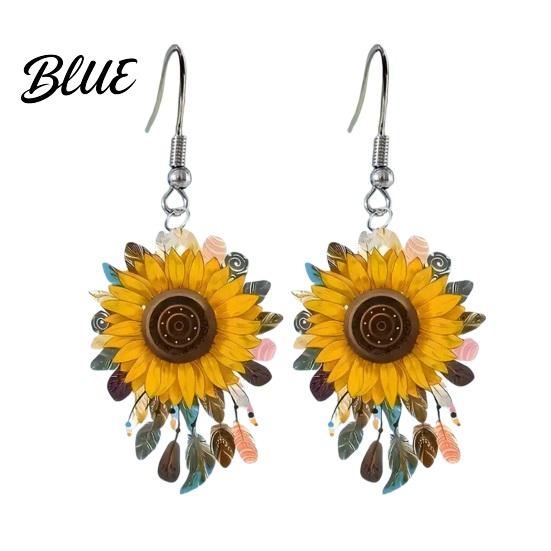 Exquisite Craftsmanship Jewelry 1 Pair Drop Earrings Sunflower Shape Lightweight
