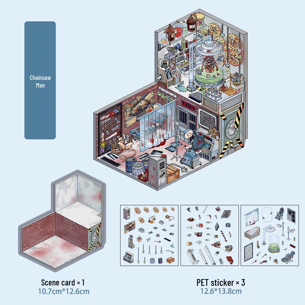 Микро-чернила 3D Мультяшные Декомпрессионные Наклейки для DIY Миниатюрных Сцен и Журналов