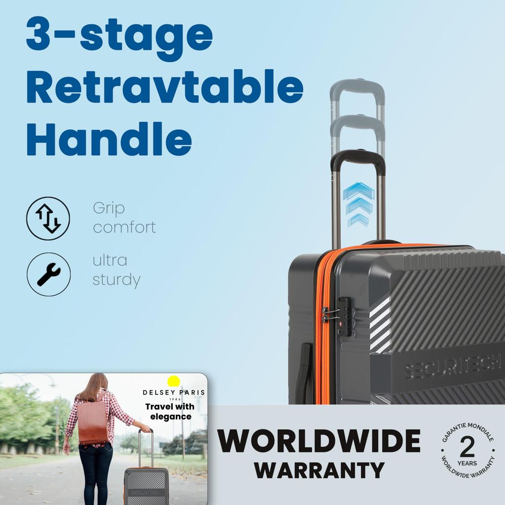 Чемодан DELSEY PARIS SECURITECH TSA Расширяемый Официальный Серый, 34 л, 55 см, 2,8 кг, 2 года гарантии, Ручная кладь, Замок, Функция, Импорт, d00400680111,