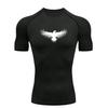 Мужская спортивная футболка Black Eagle Тренировочная Фитнес Компрессионная Футболка для тренировок Рашгард Топы Футболка Быстросохнущая с коротким рукавом